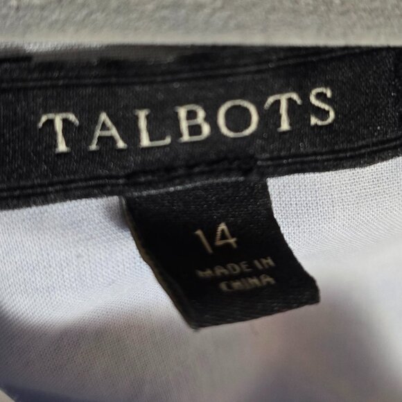 Talbots Linen Blend Blue and White Striped Shift Dress Size 14 - Picture 6 of 7